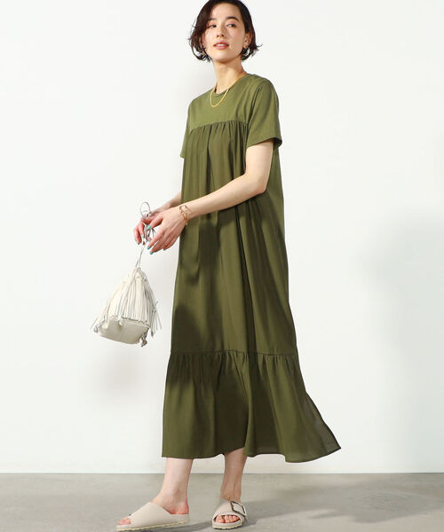 NOLLEY’S(ノーリーズ)の「◇【WEB限定】布帛切り替えティアードカットワンピース(ワンピース・レディース・ブラック/オフホワイト/オリーブ/インディゴブルー・FREE)」の11枚目の写真