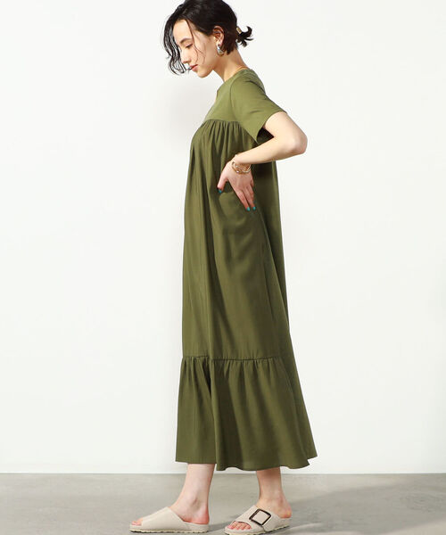 NOLLEY’S(ノーリーズ)の「◇【WEB限定】布帛切り替えティアードカットワンピース(ワンピース・レディース・ブラック/オフホワイト/オリーブ/インディゴブルー・FREE)」の12枚目の写真
