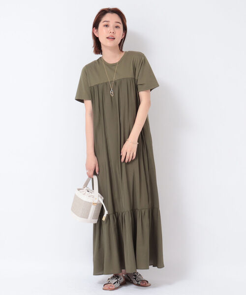 NOLLEY’S(ノーリーズ)の「◇【WEB限定】布帛切り替えティアードカットワンピース(ワンピース・レディース・ブラック/オフホワイト/オリーブ/インディゴブルー・FREE)」の14枚目の写真