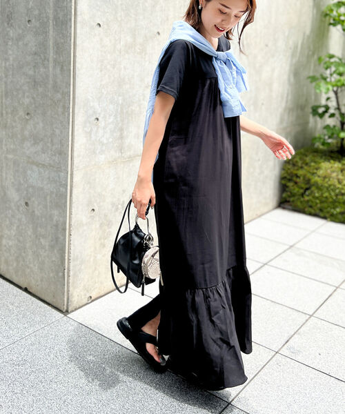 NOLLEY’S(ノーリーズ)の「◇【WEB限定】布帛切り替えティアードカットワンピース(ワンピース・レディース・ブラック/オフホワイト/オリーブ/インディゴブルー・FREE)」の15枚目の写真