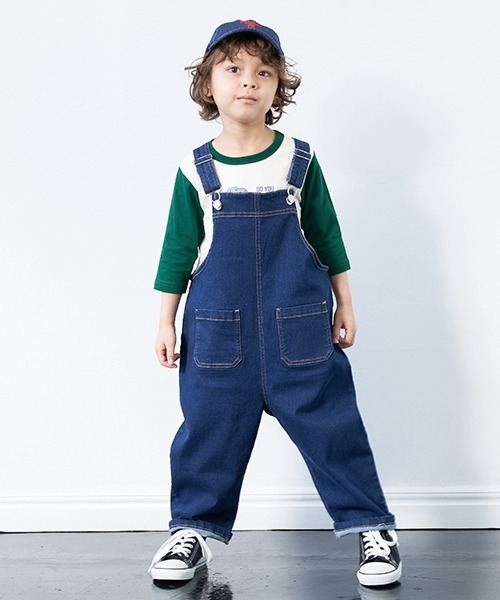 b・ROOM（ビールーム）の「オーバーオール（サロペット/オーバーオール・キッズ・ネイビー/ブルー・100cm/120cm/110cm/90cm/130cm）」の2枚目の写真