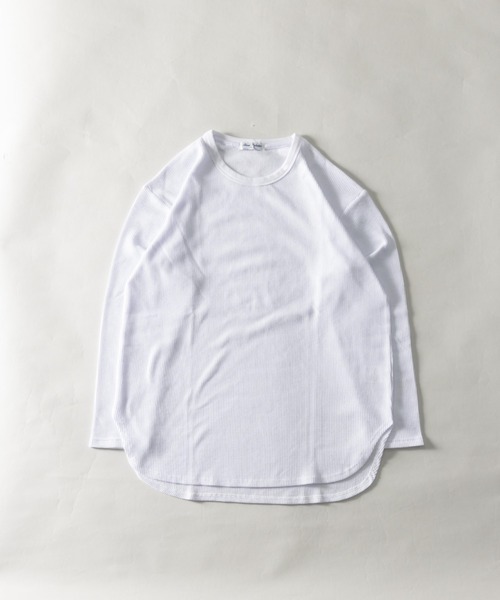 SKKONE(スコーネ)の「ワッフル ロング丈 長袖Tシャツ(Tシャツ/カットソー・メンズ・ホワイト/ブラック/杢グレー/サックスブルー・M/L)」の2枚目の写真