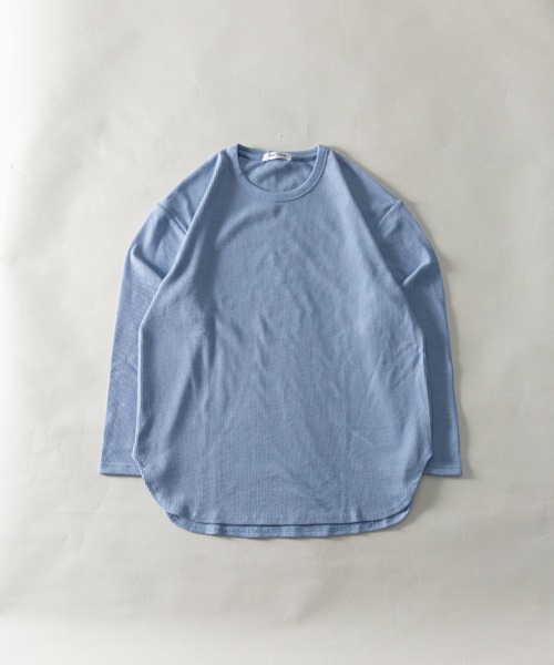 SKKONE(スコーネ)の「ワッフル ロング丈 長袖Tシャツ(Tシャツ/カットソー・メンズ・ホワイト/ブラック/杢グレー/サックスブルー・M/L)」の4枚目の写真