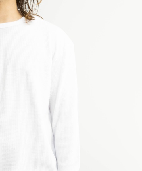 SKKONE(スコーネ)の「ワッフル ロング丈 長袖Tシャツ(Tシャツ/カットソー・メンズ・ホワイト/ブラック/杢グレー/サックスブルー・M/L)」の13枚目の写真