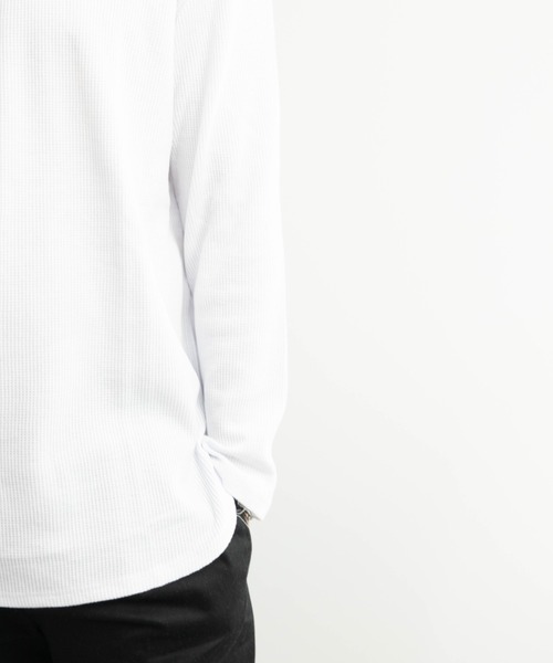 SKKONE(スコーネ)の「ワッフル ロング丈 長袖Tシャツ(Tシャツ/カットソー・メンズ・ホワイト/ブラック/杢グレー/サックスブルー・M/L)」の15枚目の写真