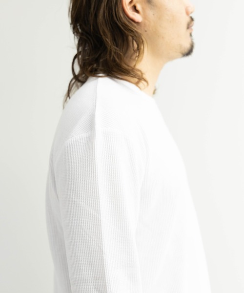 SKKONE(スコーネ)の「ワッフル ロング丈 長袖Tシャツ(Tシャツ/カットソー・メンズ・ホワイト/ブラック/杢グレー/サックスブルー・M/L)」の17枚目の写真