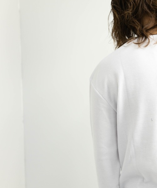 SKKONE(スコーネ)の「ワッフル ロング丈 長袖Tシャツ(Tシャツ/カットソー・メンズ・ホワイト/ブラック/杢グレー/サックスブルー・M/L)」の12枚目の写真