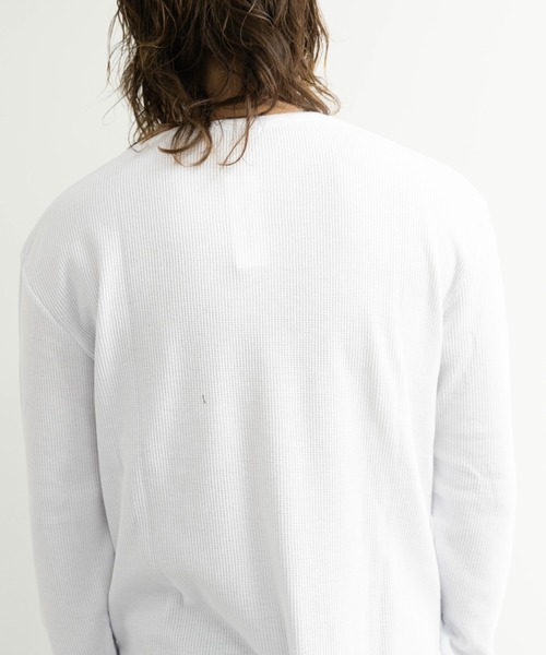 SKKONE(スコーネ)の「ワッフル ロング丈 長袖Tシャツ(Tシャツ/カットソー・メンズ・ホワイト/ブラック/杢グレー/サックスブルー・M/L)」の20枚目の写真