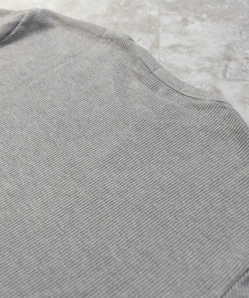 SKKONE(スコーネ)の「ワッフル ロング丈 長袖Tシャツ(Tシャツ/カットソー・メンズ・ホワイト/ブラック/杢グレー/サックスブルー・M/L)」の16枚目の写真