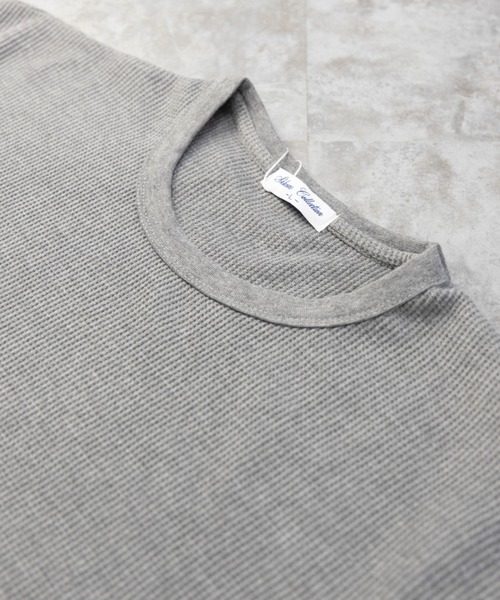 SKKONE(スコーネ)の「ワッフル ロング丈 長袖Tシャツ(Tシャツ/カットソー・メンズ・ホワイト/ブラック/杢グレー/サックスブルー・M/L)」の18枚目の写真