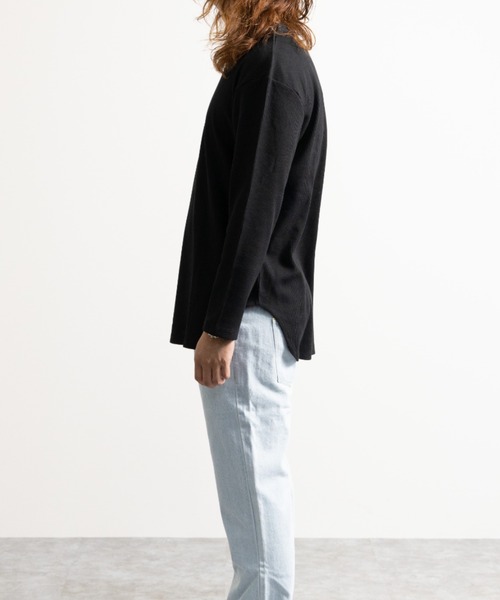 SKKONE(スコーネ)の「ワッフル ロング丈 長袖Tシャツ(Tシャツ/カットソー・メンズ・ホワイト/ブラック/杢グレー/サックスブルー・M/L)」の21枚目の写真