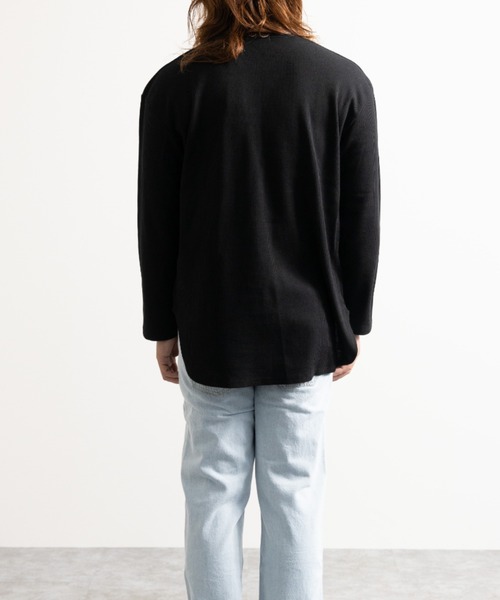 SKKONE(スコーネ)の「ワッフル ロング丈 長袖Tシャツ(Tシャツ/カットソー・メンズ・ホワイト/ブラック/杢グレー/サックスブルー・M/L)」の22枚目の写真
