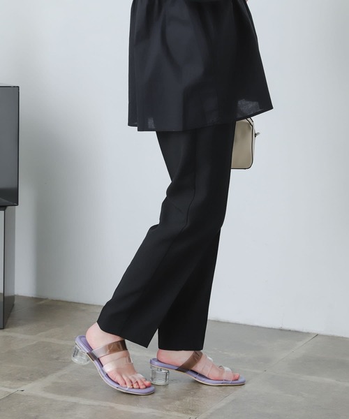 『WEB先行販売』リネンライクハイウエストテーパードパンツ