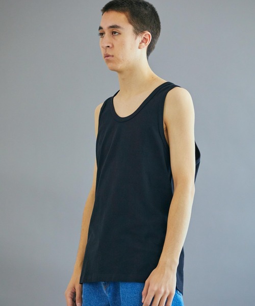 WEGO（ウィゴー）の「WEGO/スタンダードタンクトップ（タンクトップ・メンズ・オレンジ/グリーン/ホワイト/ブラック・MEDIUM/LARGE/SMALL）」の3枚目の写真