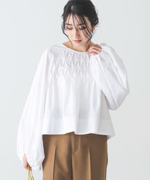 BEAMS LIGHTS | Devotion TWINS / CRETE スモッキング ブラウス(シャツ/ブラウス)