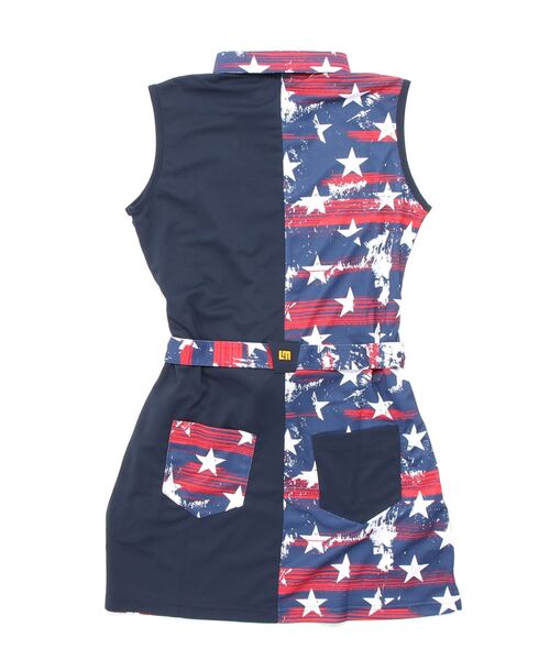 Loudmouth(ラウドマウス)の「LOUDMOUTH/ラウドマウス ゴルフウェア 吸汗速乾 UVカット 切替 ノースリーブワンピース(ワンピース・レディース・ホワイト×ブラック/ネイビー系/その他・L/S/M)」の8枚目の写真