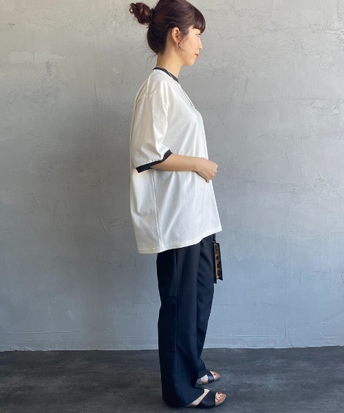 AMERICANA（アメリカーナ）の「【LaLa Begin 8・9月号掲載】[Americana×JEANS FACTORY/アメリカーナ×ジーンズファクトリー] 別注 ビッグシルエット バックプリントTシャツ（Tシャツ/カットソー・レディース・ホワイト/ピンク/ナチュラル/チャコール・ONE SIZE）」の13枚目の写真