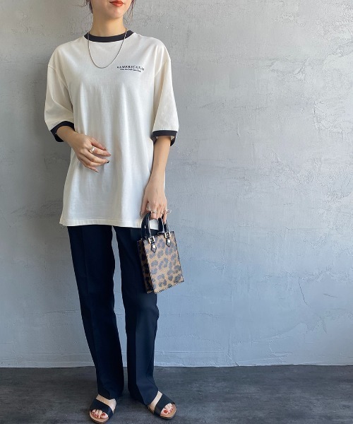 AMERICANA（アメリカーナ）の「【LaLa Begin 8・9月号掲載】[Americana×JEANS FACTORY/アメリカーナ×ジーンズファクトリー] 別注 ビッグシルエット バックプリントTシャツ（Tシャツ/カットソー・レディース・ホワイト/ピンク/ナチュラル/チャコール・ONE SIZE）」の12枚目の写真