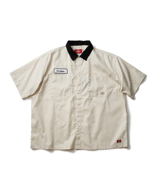 Dickies(ディッキーズ)の「【DICKIES/ディッキーズ】ツイルクレリックワークシャツ ビッグシルエット(シャツ/ブラウス・メンズ・ベージュ/アイボリー/ブラック/グリーン・LARGE/X-LARGE/MEDIUM)」の4枚目の写真