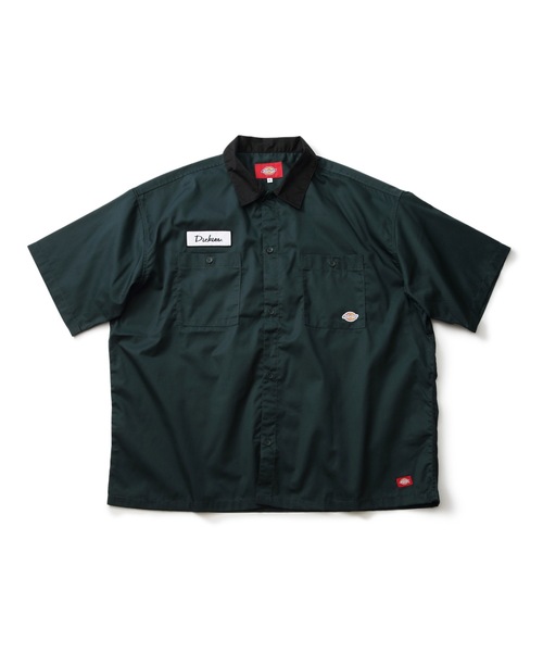 Dickies(ディッキーズ)の「【DICKIES/ディッキーズ】ツイルクレリックワークシャツ ビッグシルエット(シャツ/ブラウス・メンズ・ベージュ/アイボリー/ブラック/グリーン・LARGE/X-LARGE/MEDIUM)」の1枚目の写真