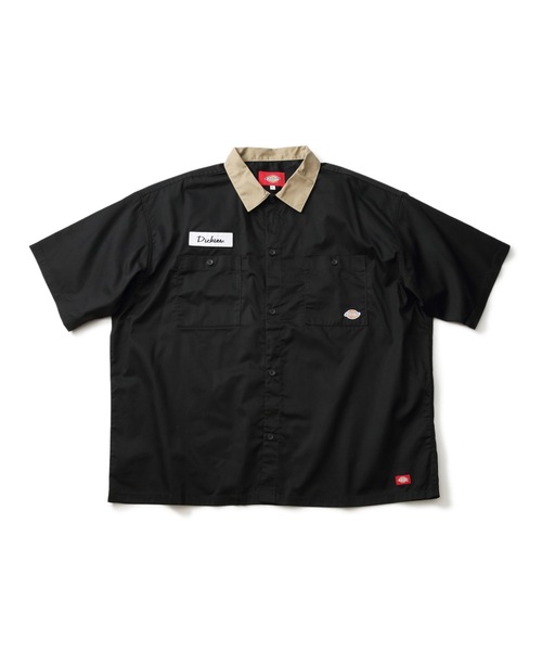 Dickies(ディッキーズ)の「【DICKIES/ディッキーズ】ツイルクレリックワークシャツ ビッグシルエット(シャツ/ブラウス・メンズ・ベージュ/アイボリー/ブラック/グリーン・LARGE/X-LARGE/MEDIUM)」の2枚目の写真