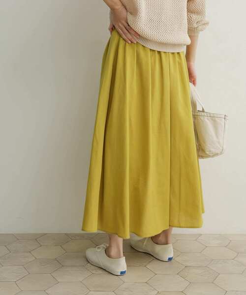 URBAN RESEARCH DOORS（アーバンリサーチドアーズ）の「『UR TECH Smart Linen Touch』カラーフレアスカート（スカート・レディース・ロイヤルブルー/イエロー系その他/グリーン・MEDIUM）」の17枚目の写真