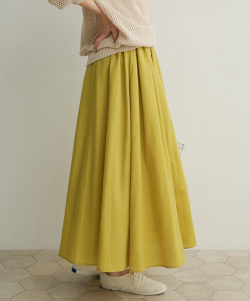 URBAN RESEARCH DOORS（アーバンリサーチドアーズ）の「『UR TECH Smart Linen Touch』カラーフレアスカート（スカート・レディース・ロイヤルブルー/イエロー系その他/グリーン・MEDIUM）」の19枚目の写真