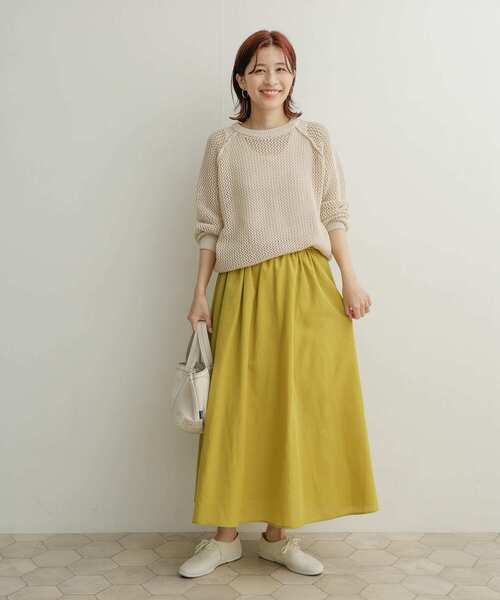 URBAN RESEARCH DOORS（アーバンリサーチドアーズ）の「『UR TECH Smart Linen Touch』カラーフレアスカート（スカート・レディース・ロイヤルブルー/イエロー系その他/グリーン・MEDIUM）」の21枚目の写真