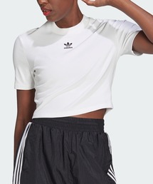 ADIDAS ORIGINALS☆Tシャツ リブ編み クロップド レディース adidas tシャツ リブ長袖クロップトップ / アディダスオリジナル