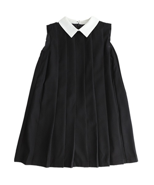 antiqua(アンティカ)の「襟配色プリーツワンピース(ワンピース・キッズ・ベージュ/ブラック/ネイビー・6/5/4/3)」の18枚目の写真