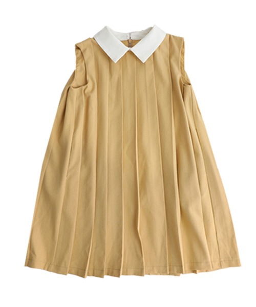 antiqua(アンティカ)の「襟配色プリーツワンピース(ワンピース・キッズ・ベージュ/ブラック/ネイビー・6/5/4/3)」の19枚目の写真