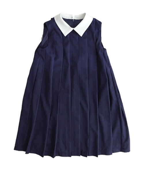 antiqua(アンティカ)の「襟配色プリーツワンピース(ワンピース・キッズ・ベージュ/ブラック/ネイビー・6/5/4/3)」の20枚目の写真