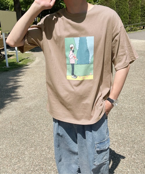 PairPair(ペアペア)の「絵合わせプリントTEE(ユニセックス)(Tシャツ/カットソー・メンズ・オフホワイト/モカ/ホワイト系その他/ブラウン系その他/ブルー系その他/ブルー系・フリー)」の5枚目の写真