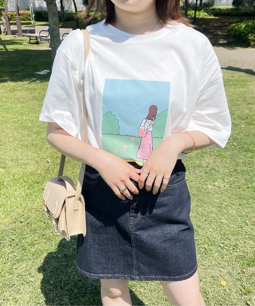 PairPair(ペアペア)の「絵合わせプリントTEE(ユニセックス)(Tシャツ/カットソー・メンズ・オフホワイト/モカ/ホワイト系その他/ブラウン系その他/ブルー系その他/ブルー系・フリー)」の3枚目の写真