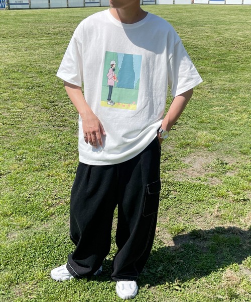 PairPair(ペアペア)の「絵合わせプリントTEE(ユニセックス)(Tシャツ/カットソー・メンズ・オフホワイト/モカ/ホワイト系その他/ブラウン系その他/ブルー系その他/ブルー系・フリー)」の14枚目の写真