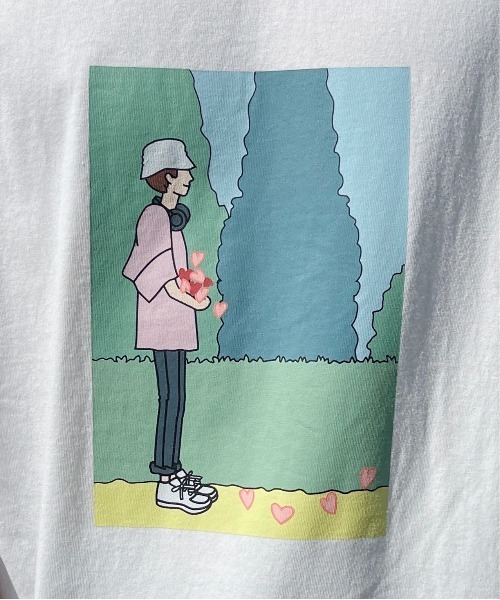 PairPair(ペアペア)の「絵合わせプリントTEE(ユニセックス)(Tシャツ/カットソー・メンズ・オフホワイト/モカ/ホワイト系その他/ブラウン系その他/ブルー系その他/ブルー系・フリー)」の17枚目の写真