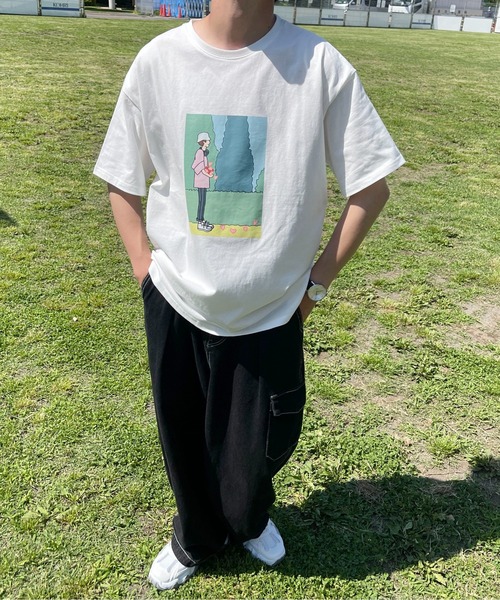 PairPair(ペアペア)の「絵合わせプリントTEE(ユニセックス)(Tシャツ/カットソー・メンズ・オフホワイト/モカ/ホワイト系その他/ブラウン系その他/ブルー系その他/ブルー系・フリー)」の13枚目の写真