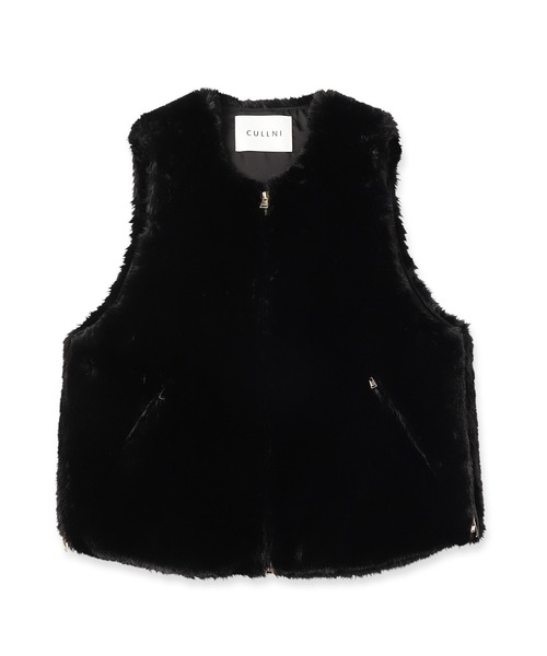 cullni クルニ ダウンベスト CULLNI（クルニ）の「22-AW-017 / Side Open Eco Fur Zip Vest
