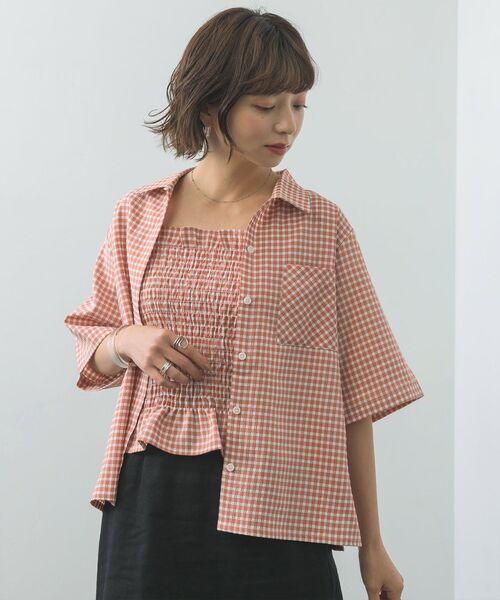 RETRO GIRL(レトロガール)の「チェックシャーリングキャミSET(シャツ/ブラウス・レディース・ブラック系その他2/ブラウン系その他2/ピンク系その他2・FREE)」の22枚目の写真