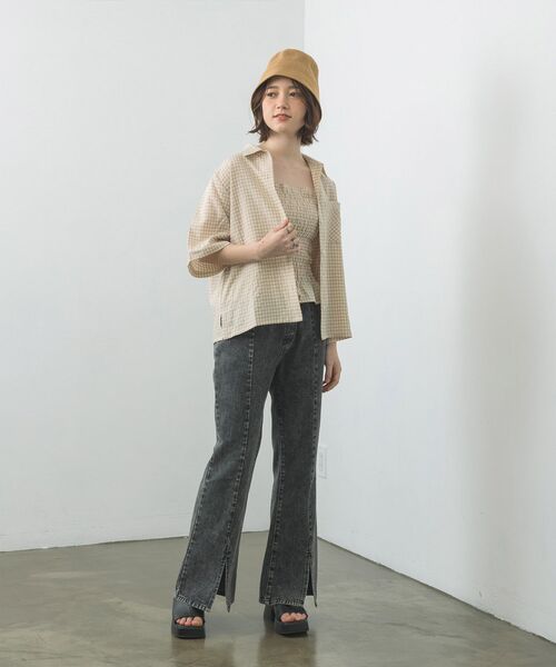 セール】チェックシャーリングキャミSET（シャツ/ブラウス）｜RETRO