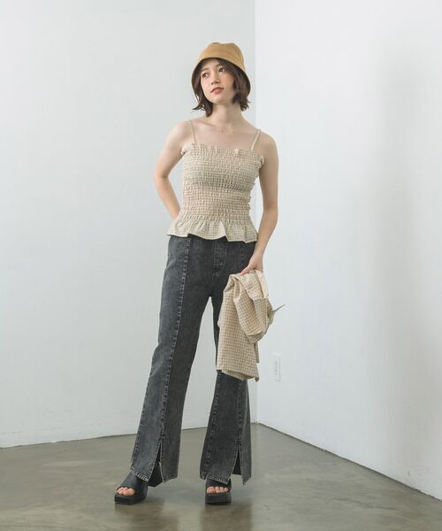 セール】チェックシャーリングキャミSET（シャツ/ブラウス）｜RETRO