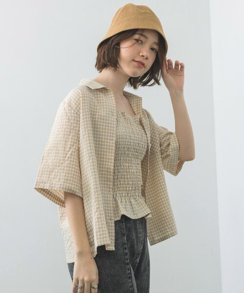 セール】チェックシャーリングキャミSET（シャツ/ブラウス）｜RETRO