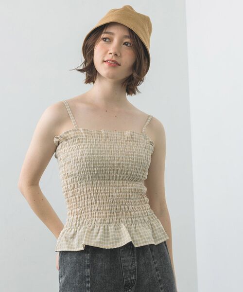 RETRO GIRL(レトロガール)の「チェックシャーリングキャミSET(シャツ/ブラウス・レディース・ブラック系その他2/ブラウン系その他2/ピンク系その他2・FREE)」の6枚目の写真