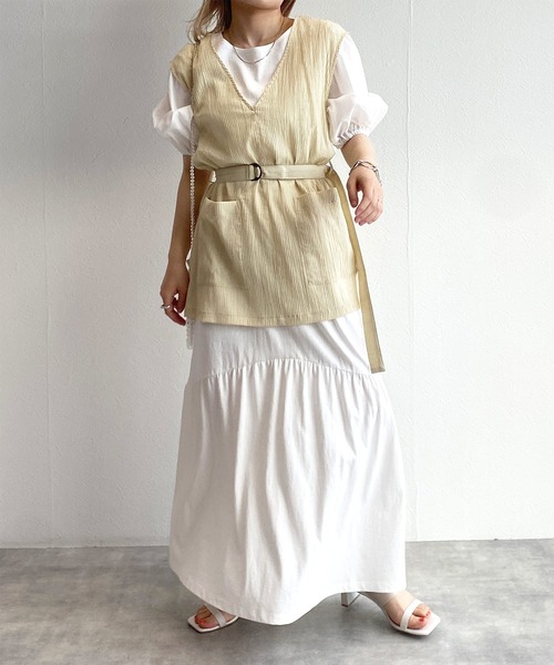 専用　　　　大きいサイズ♡異素材♡パフスリーブドッキングワンピ♡小花柄♡XL 小花柄パフスリーブワンピース|子供服・キッズファッション通販