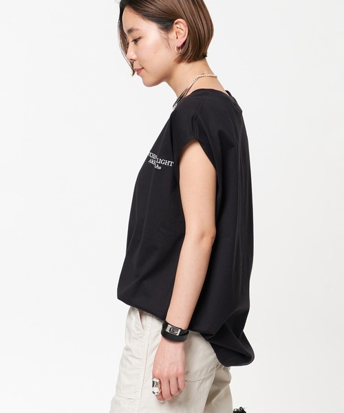 AMERICANA（アメリカーナ）の「・【AMERICANA/アメリカーナ】エンブロイダリーTシャツ（Tシャツ/カットソー・レディース・ホワイト/ブラック/カーキ/サックスブルー・FREE）」の11枚目の写真