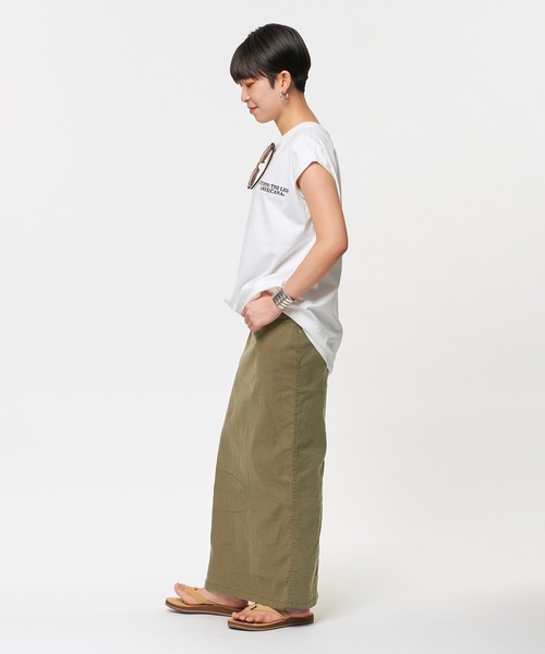 AMERICANA（アメリカーナ）の「・【AMERICANA/アメリカーナ】エンブロイダリーTシャツ（Tシャツ/カットソー・レディース・ホワイト/ブラック/カーキ/サックスブルー・FREE）」の10枚目の写真