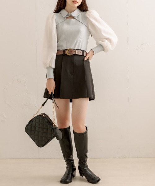 OLIVE des OLIVE（オリーブデオリーブ）の「スクエアトゥロングブーツ（ブーツ・レディース・ブラック/ダークブラウン・LARGE/SMALL/MEDIUM）」の17枚目の写真