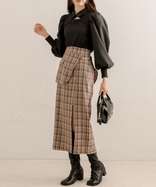 OLIVE des OLIVE（オリーブデオリーブ）の「スクエアトゥロングブーツ（ブーツ・レディース・ブラック/ダークブラウン・LARGE/SMALL/MEDIUM）」の19枚目の写真