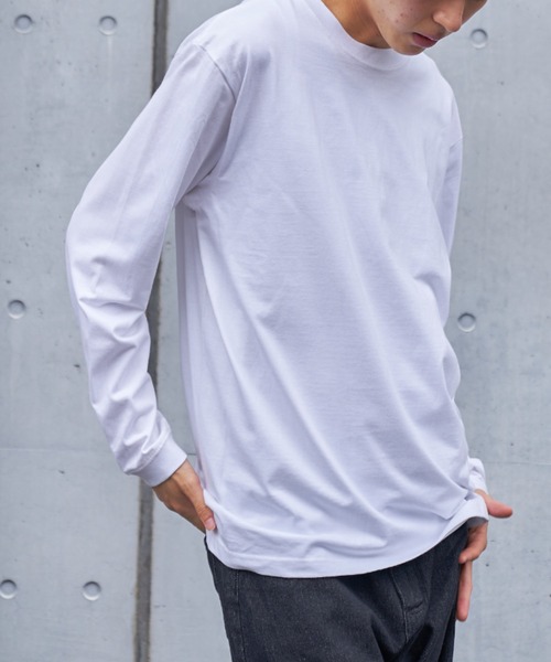 LIFEMAX(ライフマックス)の「【LIFEMAX】6.2オンスヘビーウエイトロングスリーブTシャツ(ポリジン加工)長袖無地ロンT ※MS1611(Tシャツ/カットソー・メンズ・ブラック/ネイビー/ホワイト・S/L/M/XL)」の2枚目の写真