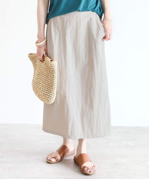 reca（レカ）の「シャカシャカロングスカート（スカート・レディース・ベージュ/ネイビー/クリーム・FREE）」の7枚目の写真